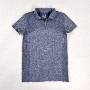 SOLD Slazenger Womens XS Golf Polo Short Sleeve Blue Snap Collar Performance Top